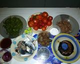 A picture of step 1 of Efe Riro(Vegetable with Rice).