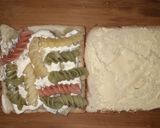 A picture of step 2 of Eggs wrapped Pasta Sandwich.