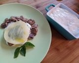 A picture of step 13 of Open Raviolo with Béchamel and Mushrooms.