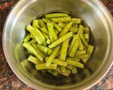 A picture of step 1 of Cluster beans curry.