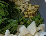 A picture of step 2 of Malabar Spinach, California Lemon & Potato Stir Fry.