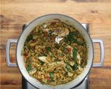 A picture of step 9 of Pesto chicken pasta.