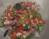 A picture of step 2 of Mix veg pulao.