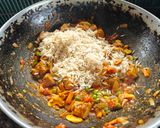 A picture of step 4 of Soya chunks pulao.