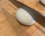 A picture of step 2 of Devilled eggs with Nori.