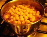 A picture of step 5 of Kabuli Chana Eggplant Masala Curry.