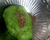 A picture of step 1 of Masala palak poori served with aloo sabzi.