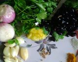 A picture of step 1 of Bhatiya (black soybeans curry).