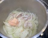 A picture of step 2 of Milk soup with salmon and cod.