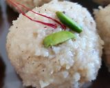 A picture of step 3 of Coconut ladoo.