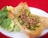 Foto del paso 6 de la receta: Barqueta de puerros con camarones al curry