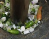 A picture of step 1 of Green Onion Chutney in Desi Style.