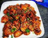 A picture of step 3 of Orange glazed sesame chicken.