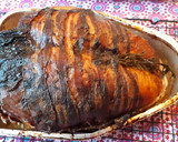 Foto del paso 15 de la receta: Pavo asado relleno de cerdo, castaña, bacon y tomillo y verduras