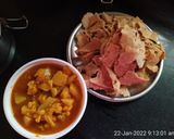 A picture of step 1 of Kothu Paratha.
