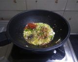A picture of step 2 of Mexican beans enchiladas.