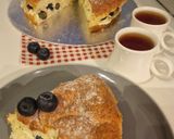 عکس مرحله 17 از دستور کیک اسفنجی ابری با فیلینگ خامه و بلوبری🫐🍰