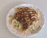 A picture of step 9 of Cajun Chicken and Farfalle Alfredo Pasta.
