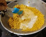 A picture of step 2 of Mohanthal Halwa.