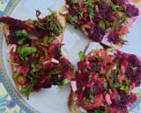 A picture of step 3 of Beetroot sandwich.