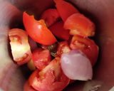 A picture of step 1 of Aalu paneer.