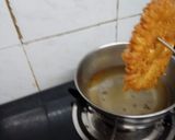 A picture of step 6 of Jaalidar malpua with Rabdi.