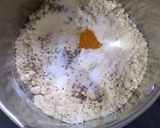 A picture of step 1 of Mix veg besan appam.