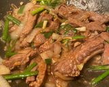 A picture of step 13 of Stir-Fried Beef with Ginger and Green Onion.
