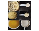 A picture of step 1 of Moong Dal Halwa.