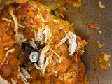 Berenjena rellena de pollo (Thermomix)
