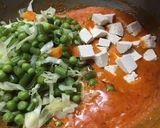 A picture of step 8 of Veg. tofu sabzi.