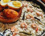 নারকোল দুধের চিংড়ি পোলাও,ডিম কষা (narkel dudher chingri polau and dim kosha recipe in Bengali) রেসিপির ধাপ 4 ছবি