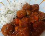 Foto del paso 4 de la receta: Pilotes de porc 🐖 amb salsa de tomatiga mediterránea i arros blanc