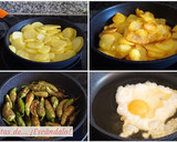 Foto del paso 1 de la receta: Huevos rotos con patatas, pimientos y jamón