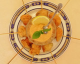 Foto del paso 5 de la receta: Brochetas de mejillones en tempura con mayonesa de romesco