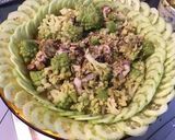 Une image de l'étape 12 de Salade tiède de chou romanesco au concombre et carpaccio de poulpe.