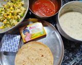 A picture of step 3 of Vegetable. Lasagna with leftover roti.