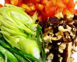 Hình bước làm 1 của món Đậu Hủ Sốt Nấm Cà Chua Chay