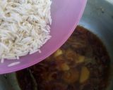 A picture of step 7 of Aloo Akni.