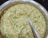 A picture of step 3 of Green Moong dal pakoda.