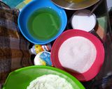 Foto langkah ke 1 dari resep Rainbow Cake ala Didi (Steamed Cake Ny. Lim).