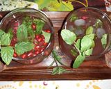 A picture of step 4 of Pomegranate mojito mocktail.
