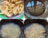A picture of step 1 of Cheese and Tomato Grilled Sandwich with French Fries.