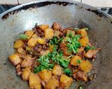 A picture of step 8 of KADDU KALA CHANA DRY CURRY...