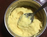 A picture of step 2 of Moong Dal Halwa.