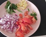 A picture of step 1 of Prawn masala.
