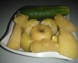 A picture of step 1 of Apple pineapple and cucumber lemonade.