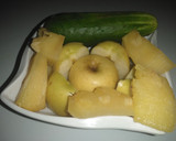 A picture of step 1 of Apple pineapple and cucumber lemonade.