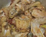 A picture of step 3 of Ugali,chicken stew with greens.