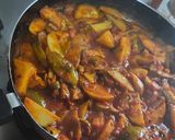 A picture of step 7 of Nagpuri style Wanga batata saoji masala zhanzhanit bhaji (brinjal potato sabji).